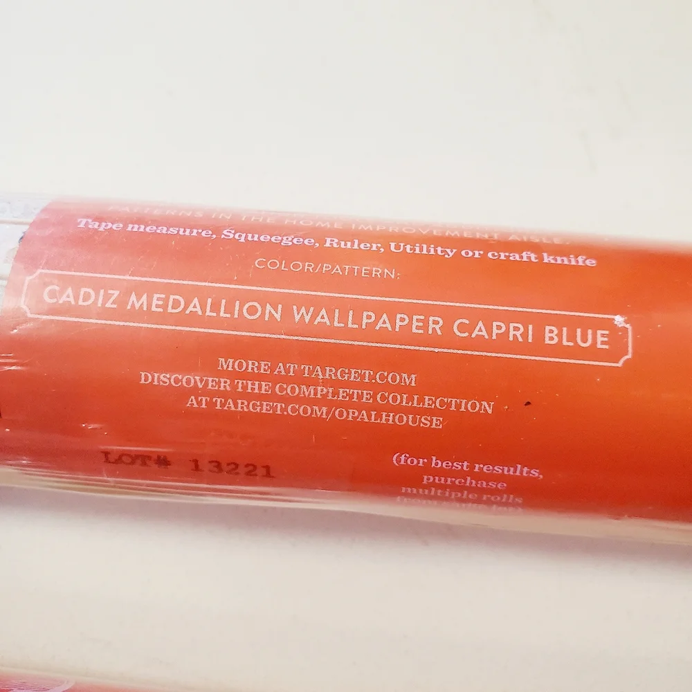 Opalhouse Wallpaper Cadiz Medallion Blue Lot 2 Rolls Peel Stick USA Made